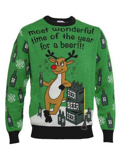 Pull de Noël vert « La plus belle période »