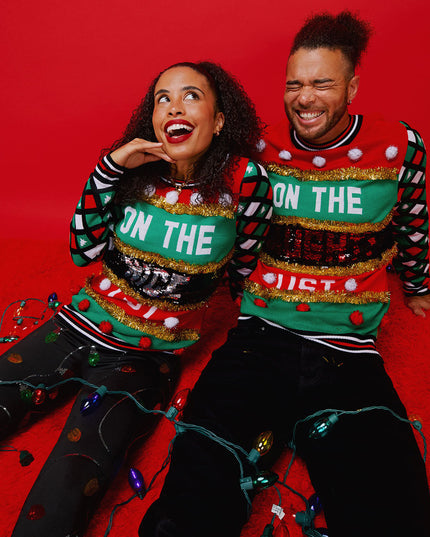 Men's Naughty or Nice Reversible Sequin Ugly Christmas Sweater