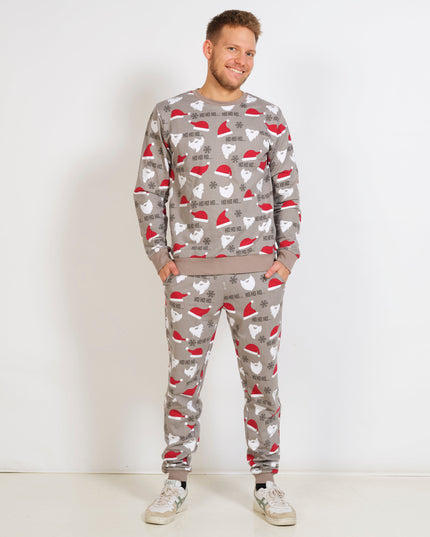 Ensemble pyjama de Noël gris pour homme - Un favori de la famille