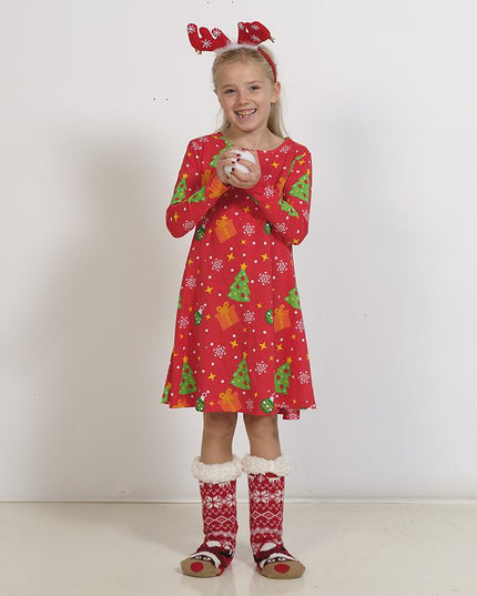 Robe rouge sapin de Noël pour enfants