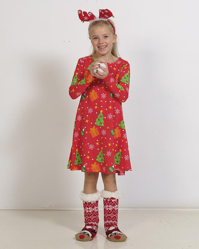 Robe rouge sapin de Noël pour enfants