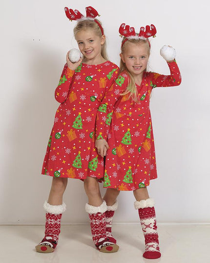 Robe rouge sapin de Noël pour enfants