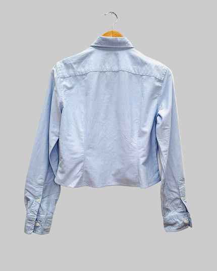 Chemise vintage retravaillée - Courte couleur unie I