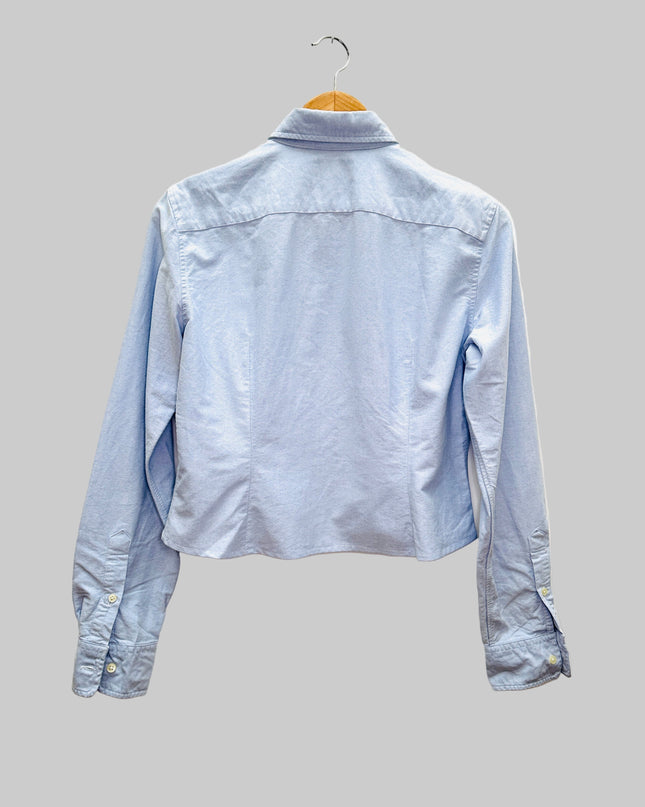 Chemise vintage retravaillée - Courte couleur unie I