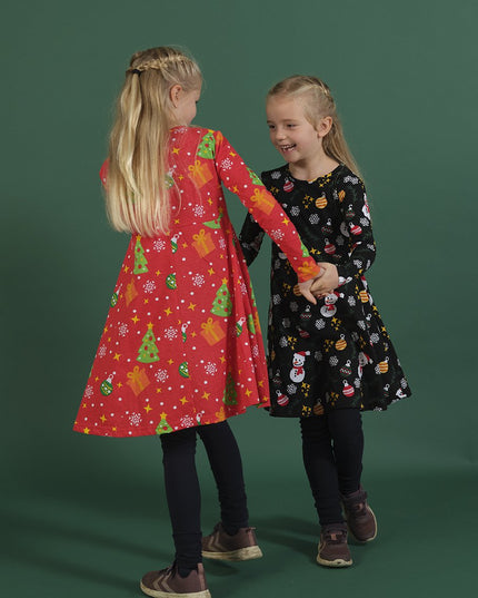 Robe rouge sapin de Noël pour enfants