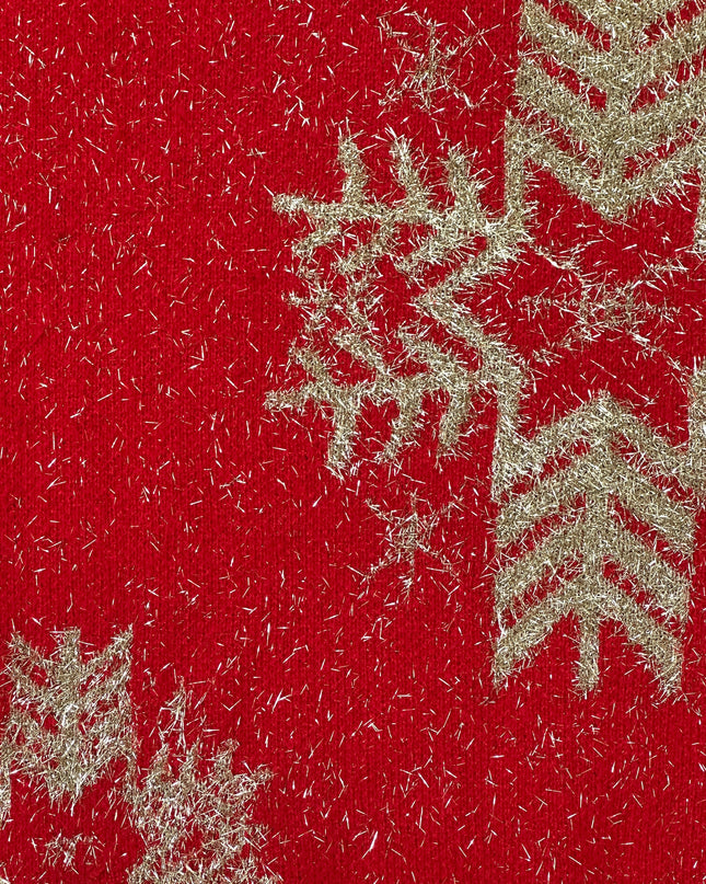Pull de Noël vintage - Flocon de neige doré