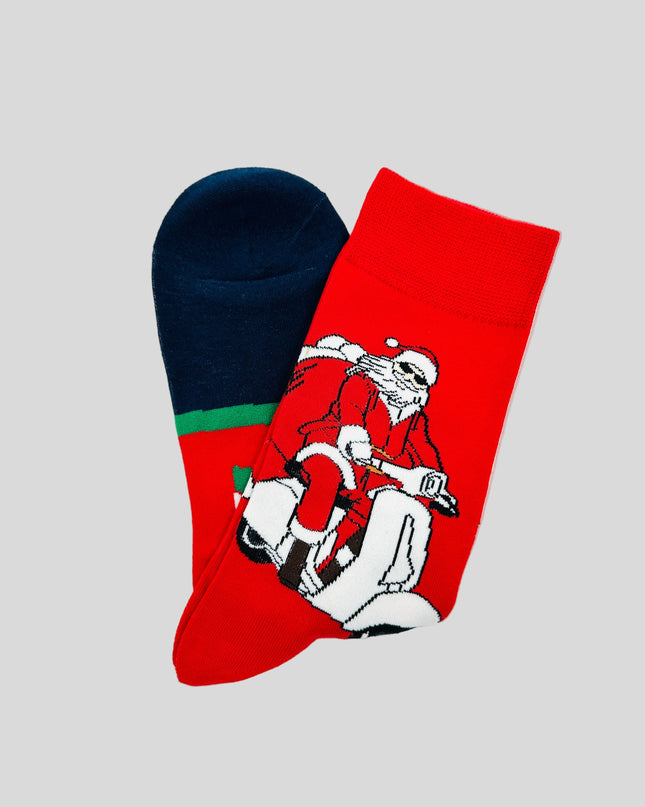 Chaussettes - Père Noël motard - Accessoire de Noël amusant