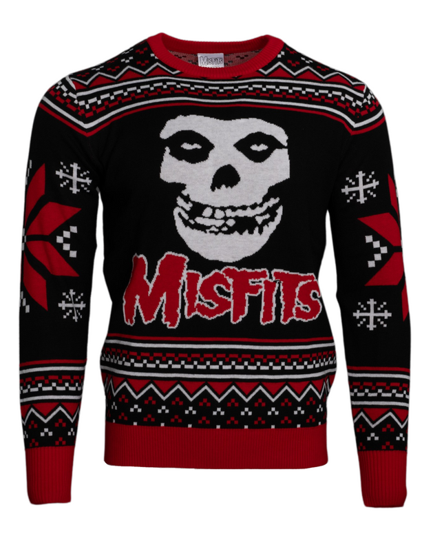 Pull de Noël moche à logo tête de mort Misfits