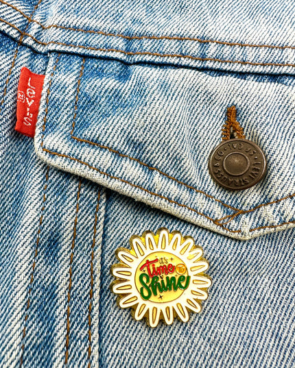 Broche « Time to Shine » - Accessoire de motivation pour une inspiration quotidienne