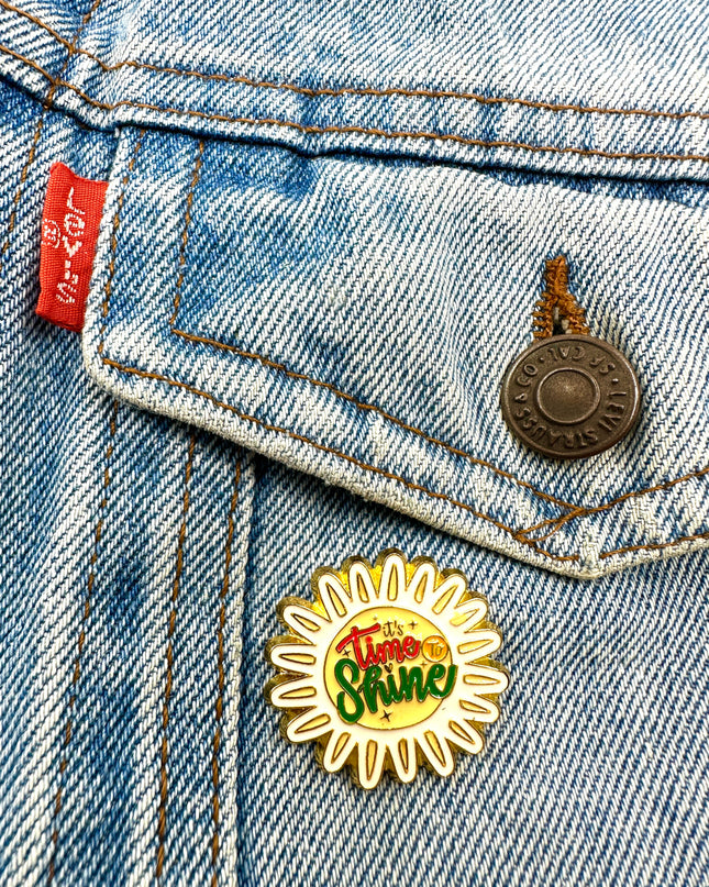 Broche « Time to Shine » - Accessoire de motivation pour une inspiration quotidienne