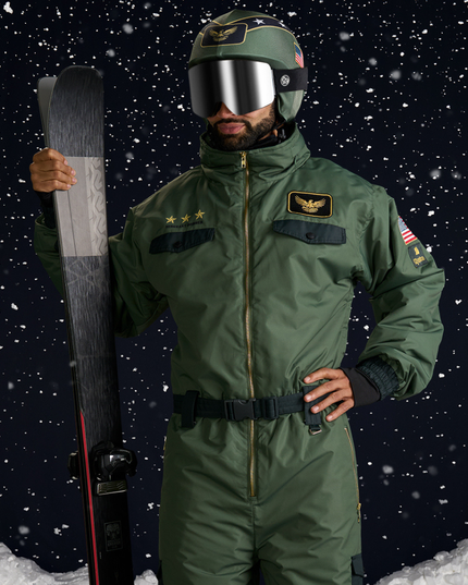 Men's Fighter Pilot Ski Suit and Helmet Cover