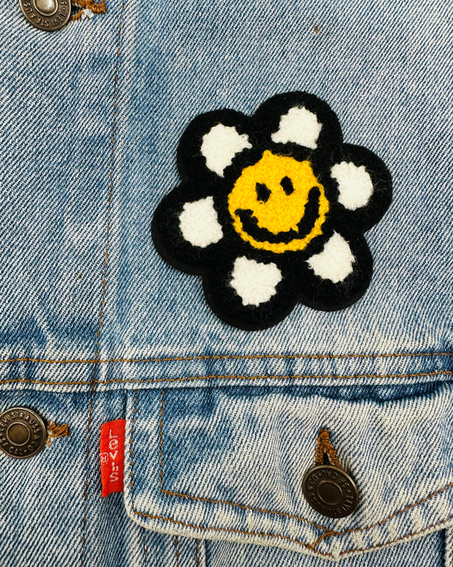 Écusson thermocollant - Smiley Fleur duveteuse II