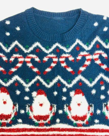 Pull de Noël vintage - Père Noël sauteur à la corde | Mots-clés : Noël