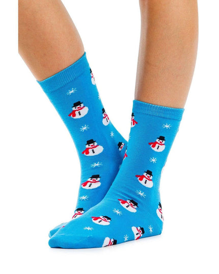 Women's Snowman Crew Socks (Fits Sizes 6-11W)