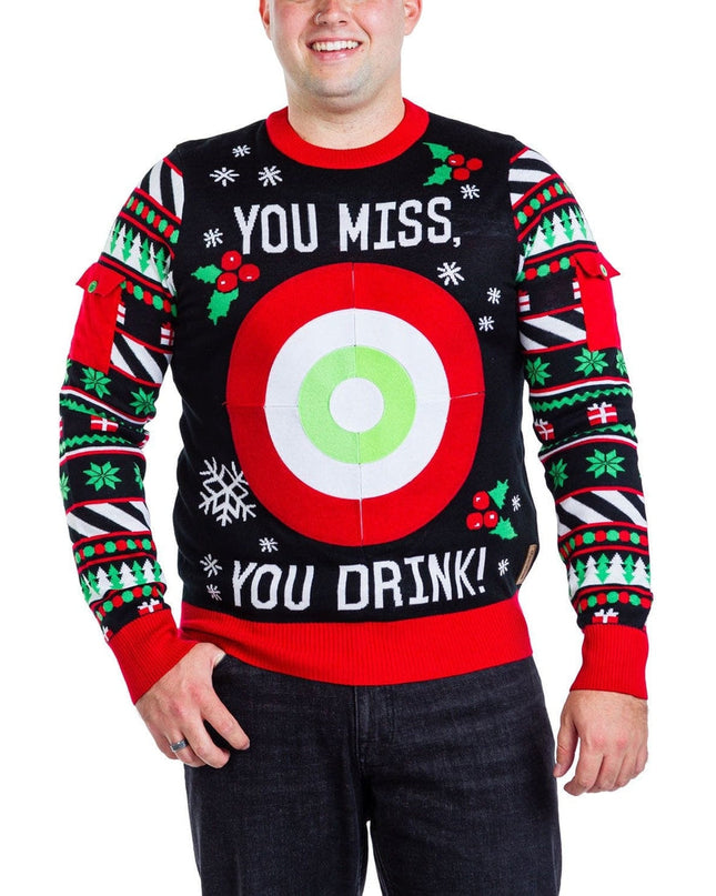 Men's Drinking Game Big and Tall Ugly Christmas Sweater