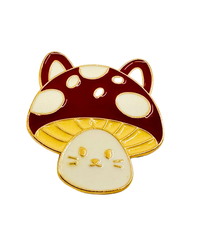 Broche Chat Champignon - Accessoire fantaisiste pour les amoureux des chats