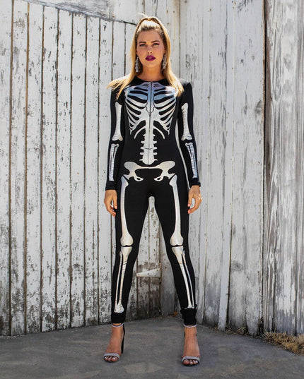 Shimmer Skeleton Bodysuit Costume