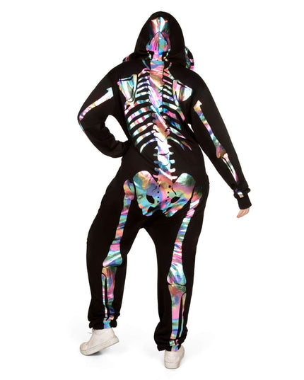 Women's Iridescent Skeleton Plus Size Costume