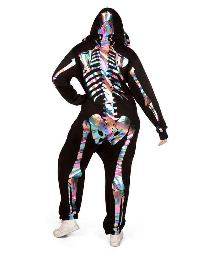 Women's Iridescent Skeleton Plus Size Costume