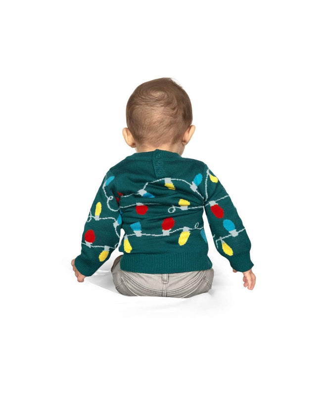 Baby Boy's Green Christmas Lights Sweater
