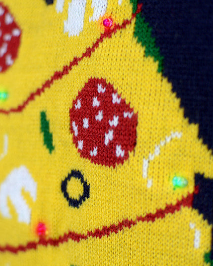 Pull de Noël LED pour femme avec motif « Nourriture de Noël »