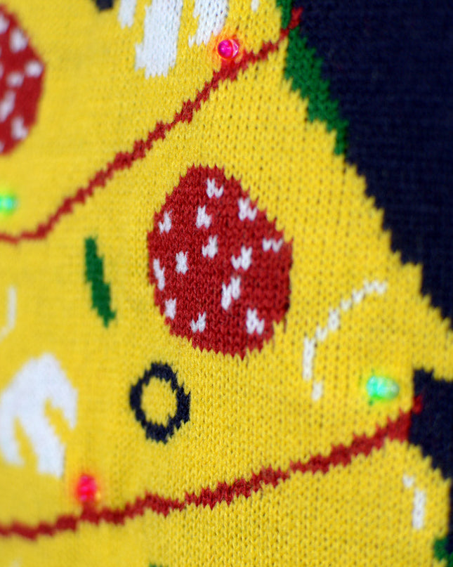 Pull de Noël LED pour femme avec motif « Nourriture de Noël »
