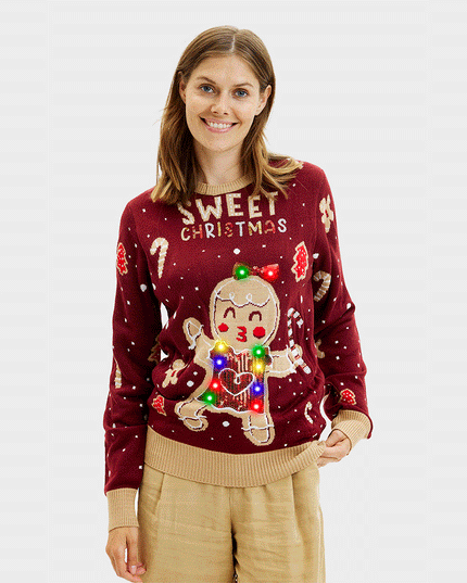 Pull de Noël mignon en forme de biscuit pour femmes