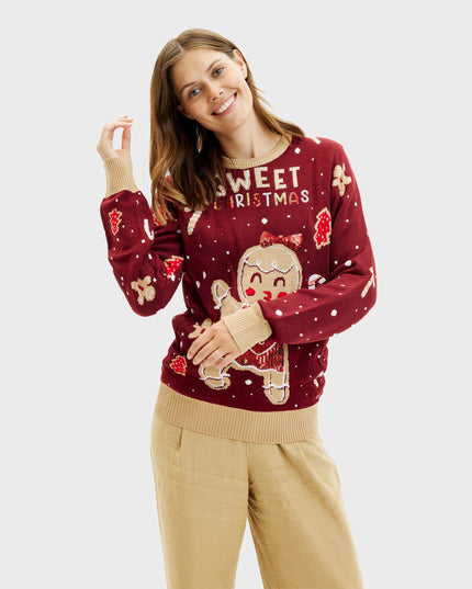 Pull de Noël mignon en forme de biscuit pour femmes
