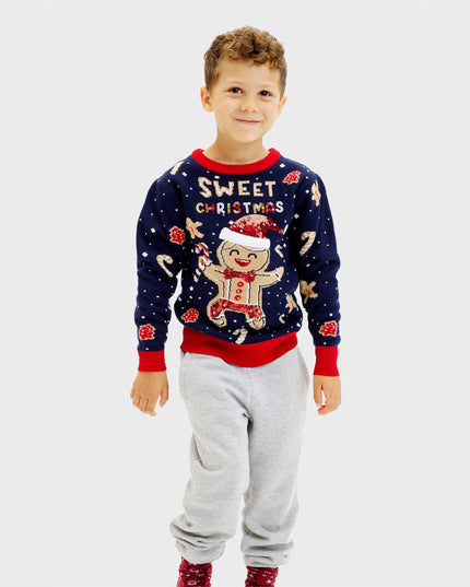 Pull mignon Cookie Man pour enfants - Pull moche lumineux
