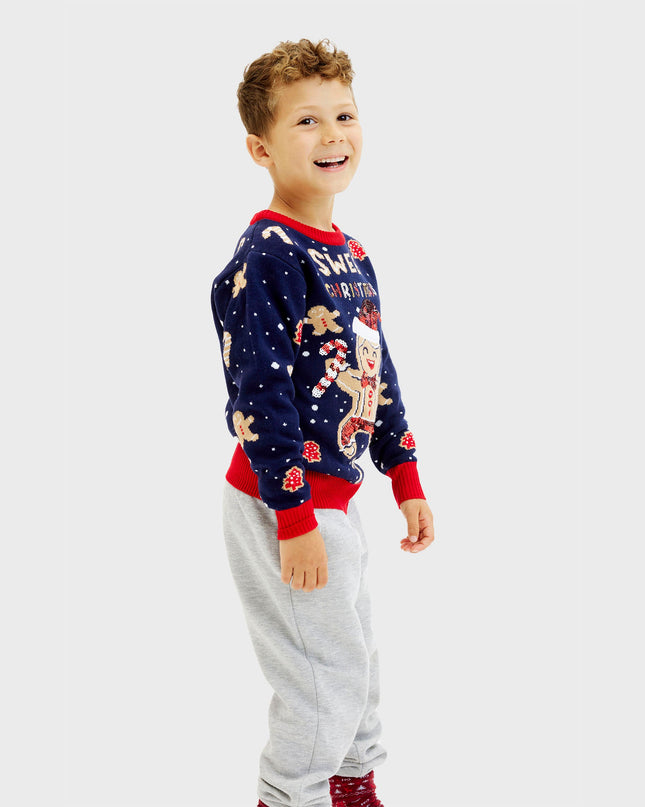 Pull mignon Cookie Man pour enfants - Pull moche lumineux