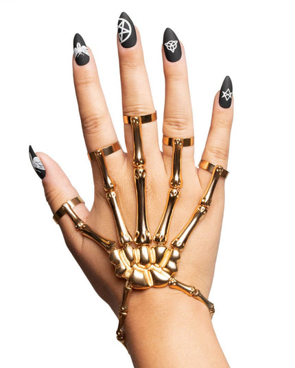 Gold Skeleton Finger Bracelet