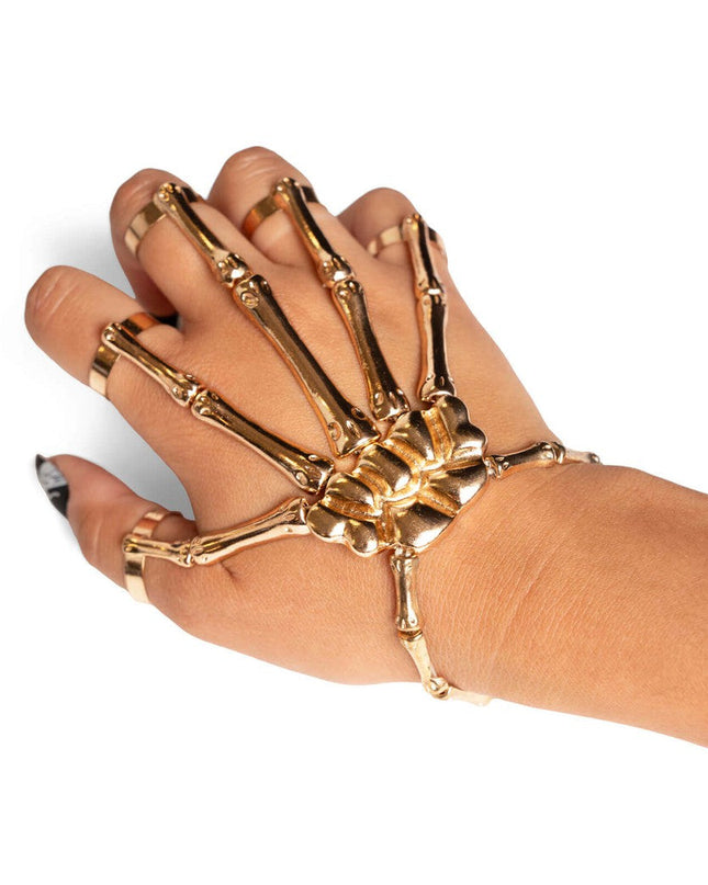 Gold Skeleton Finger Bracelet