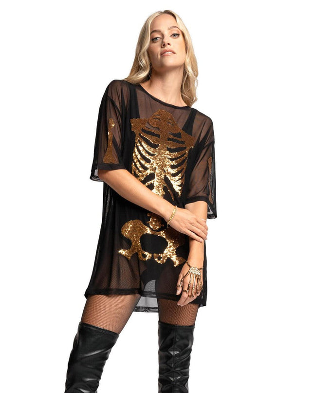 Gold Skeleton Finger Bracelet