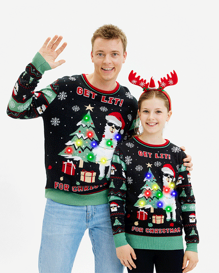 Pull de Noël Get Lit Llama pour enfants