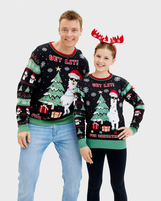 Pull de Noël Get Lit Llama - Femme