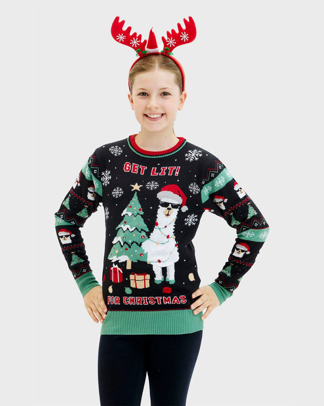 Pull de Noël Get Lit Llama pour enfants