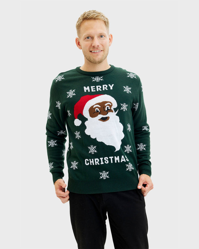 Pull de Noël pour homme avec le Père Noël, idéal pour les fêtes