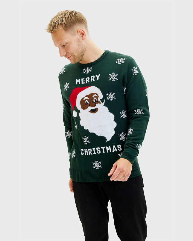 Pull de Noël pour homme avec le Père Noël, idéal pour les fêtes