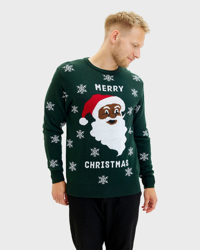 Pull de Noël pour homme avec le Père Noël, idéal pour les fêtes