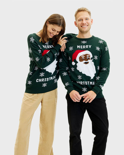 Pull de Noël pour homme avec le Père Noël, idéal pour les fêtes