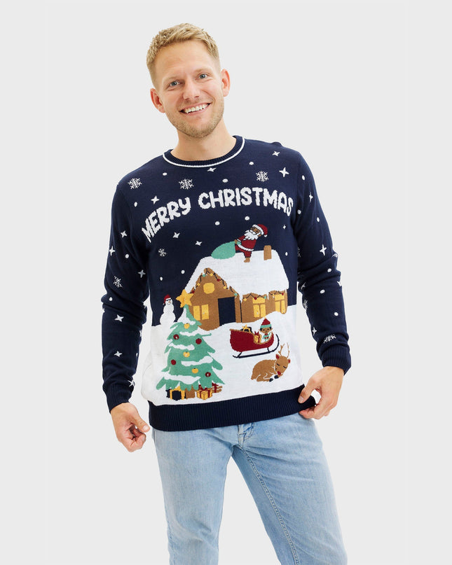 Pull de Noël idyllique pour homme, idéal pour les fêtes