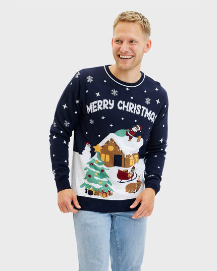 Pull de Noël idyllique pour homme, idéal pour les fêtes