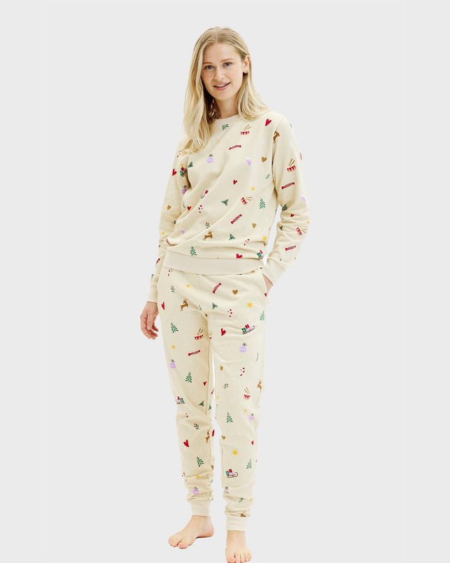 Ensemble de Noël beige pour femme