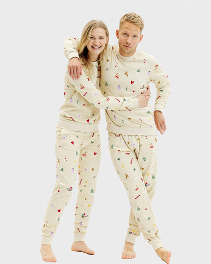 Ensemble de Noël beige pour homme - Collection Famille