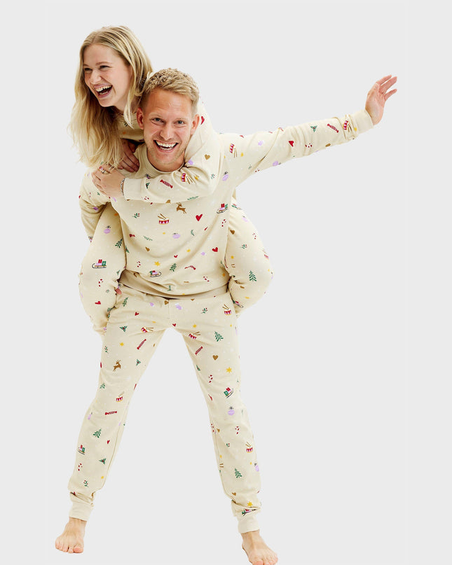 Ensemble de Noël beige pour homme - Collection Famille