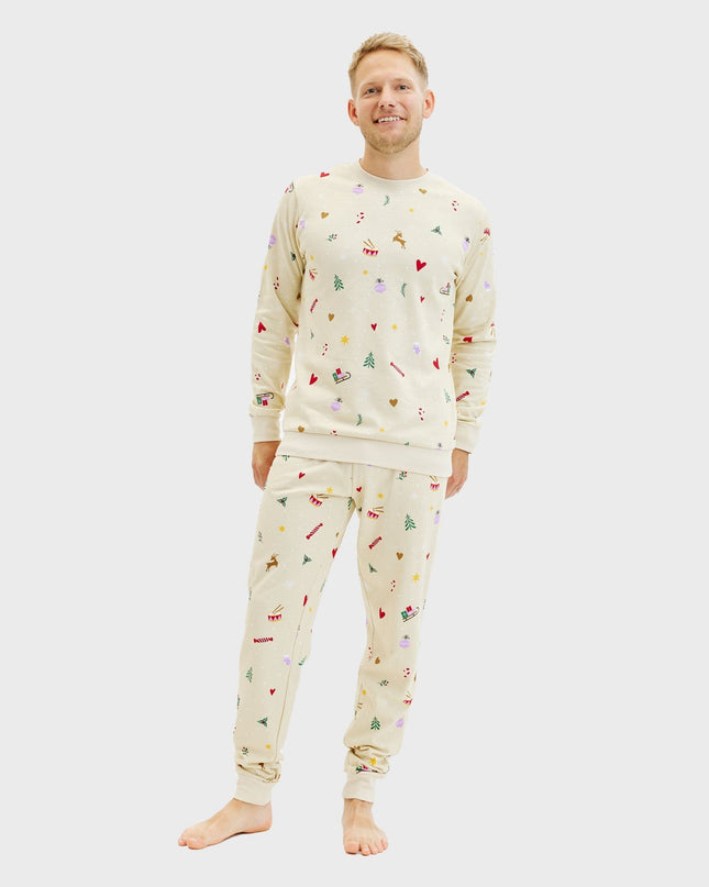 Ensemble de Noël beige pour homme - Collection Famille