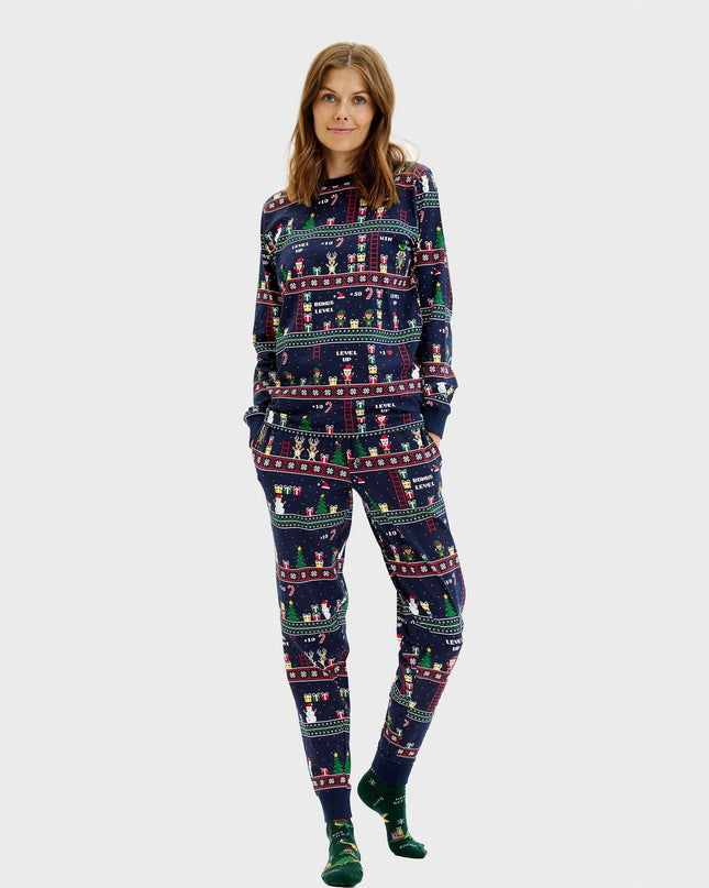 Pyjamas de Noël vintage pour gamers (femmes)