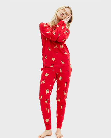 Pyjama de Noël rouge élégant - Femme
