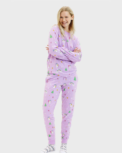 Pyjamas de Noël licorne pour femmes - Collection Famille