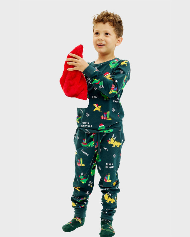 Pyjamas de Noël dinosaures pour enfants - Style festif pour toute la famille